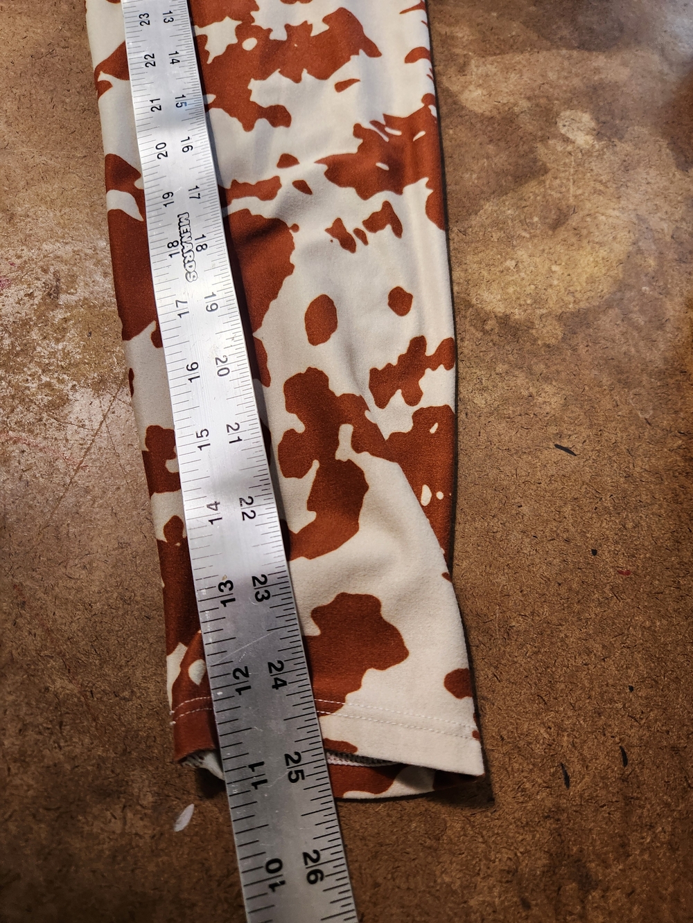 Sage Cream and Brown Cowprint High-Waist Leggings - Picture 9 of 10